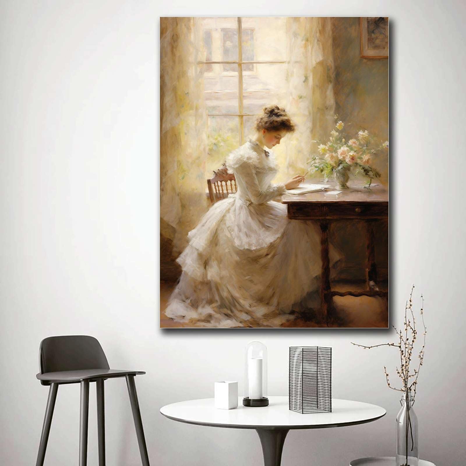 Amazon.com: HSHYXARTYX Canvas Art Poster Victorian Women Reading