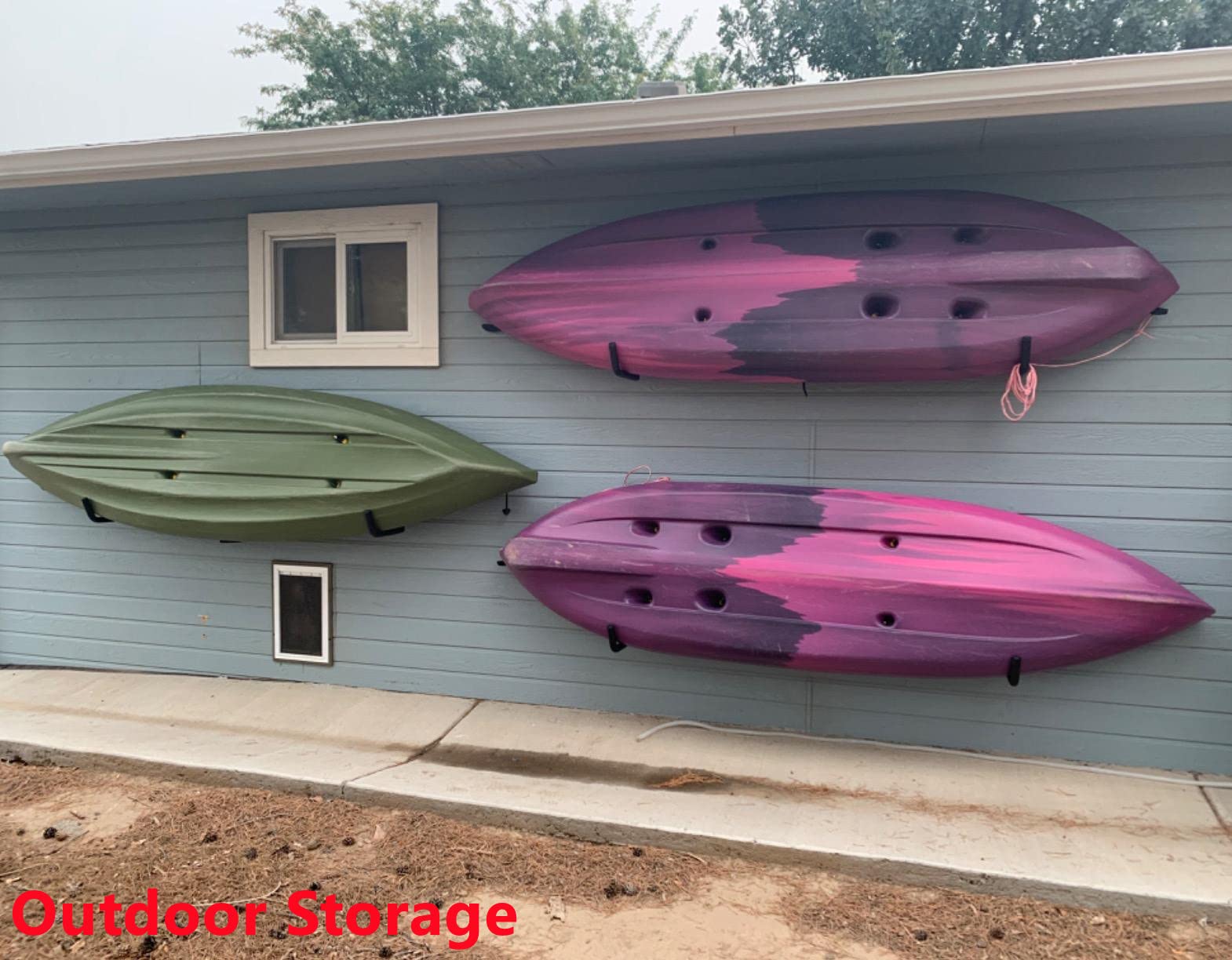 Kayak Wall Mount - 120 LBS Heavy Duty Kayak Rack - 15" Wide, Holds
