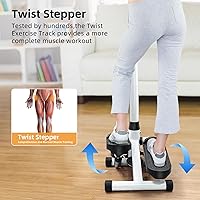 Vista 5 de Escalera paso a paso para ejercicio en casa, tensión ajustable y manillar, capacidad máxima de peso de 300 libras con bandas de resistencia,