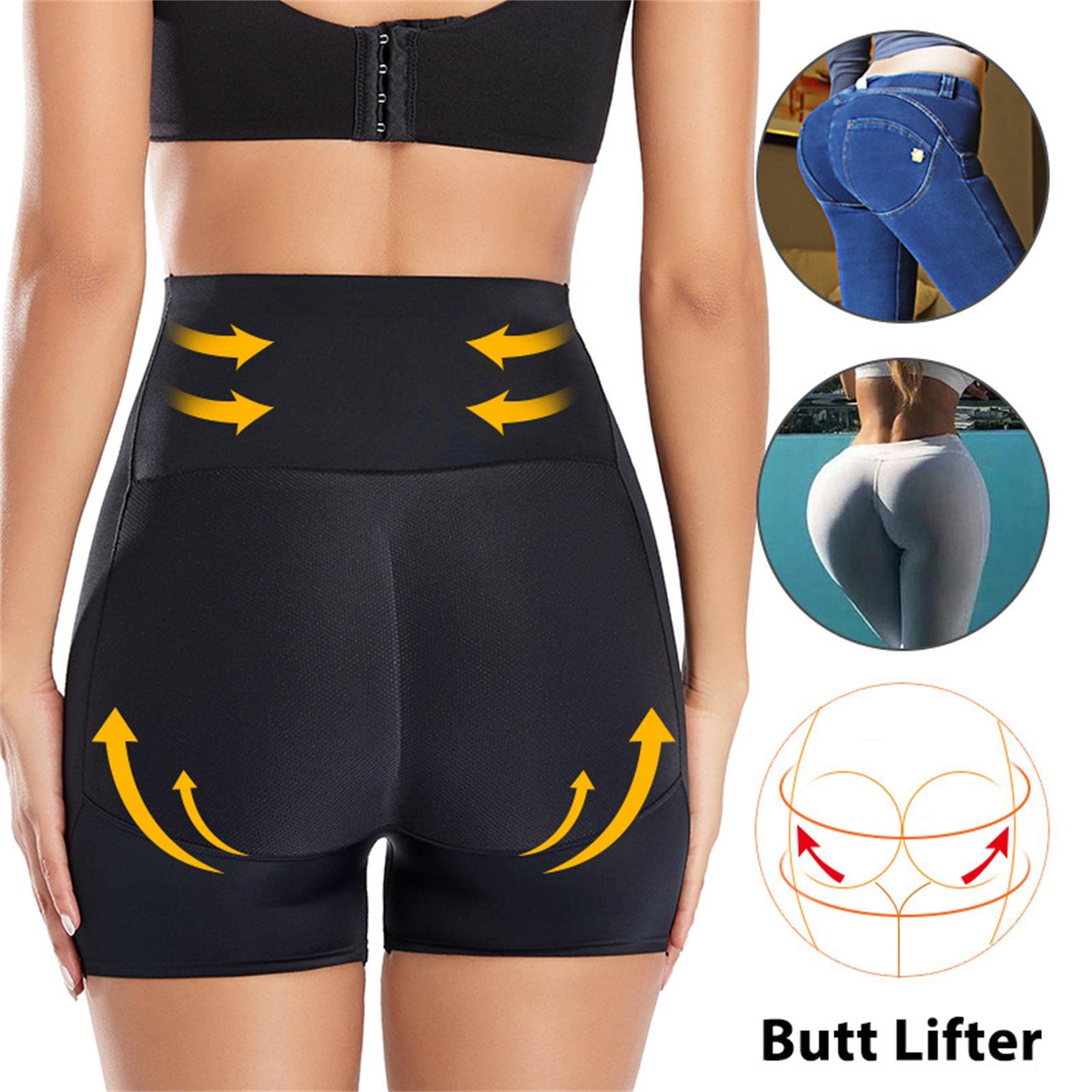 Guaina Modellante Donna Mutandine Finte in Alto in Vita A Culo Sollevatore di Calcio Imbottito Push Up Hep Ghipper Shapewear-Skin Low Waist,XXL