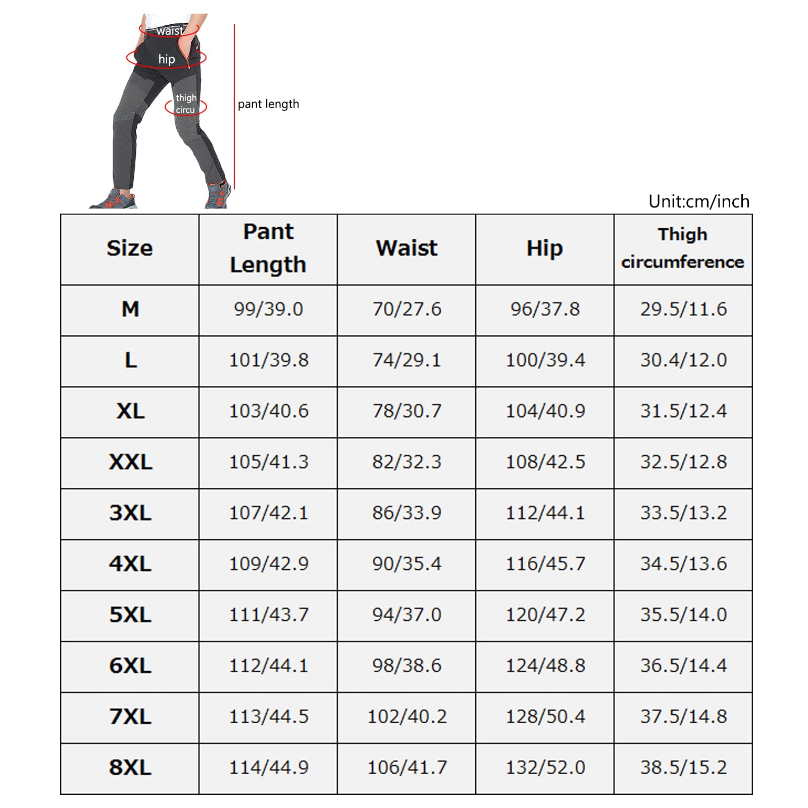 Hombres Pantalones de Senderismo Secado Rápido Senderismo Caza Pantalones de Pesca con Cinturón(Size:3XL,Color:Caqui)