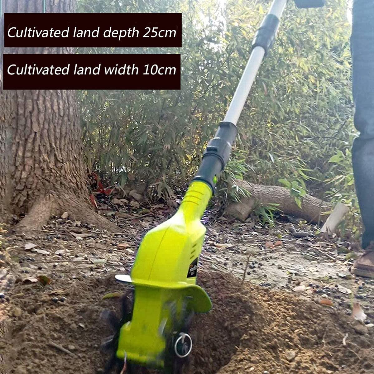 Rototiller de jardín de 20V, Rototiller eléctrico inalámbrico portátil for jardín, parcelas de Verduras, cultivador de Suelo eléctrico for Caminar