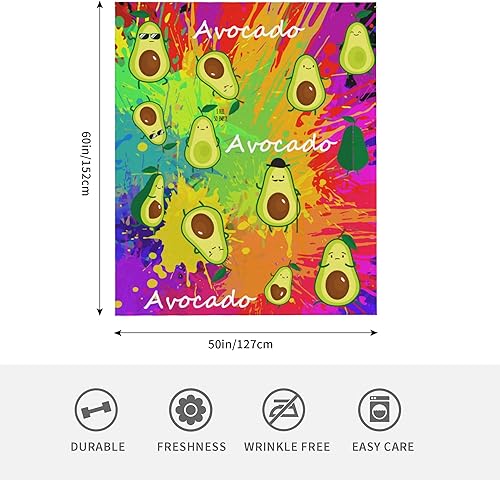 Miniatura 4 de Manta de aguacate anime, manta de franela suave y acogedora para sofá cama, manta de aguacate súper suave para todas las estaciones, adultos, niños,