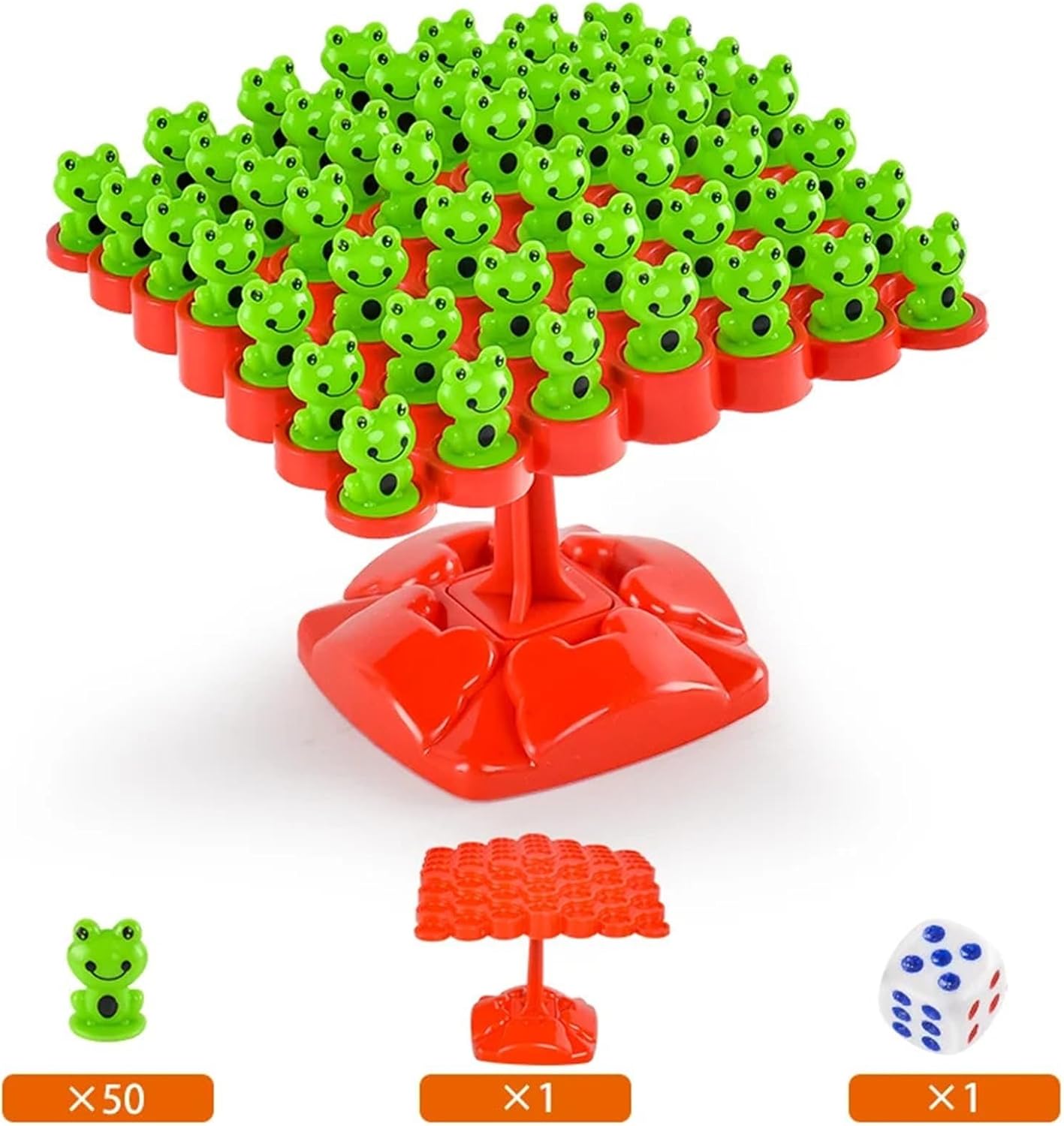 Frog Balance Tree Board Game Set - Fun and Educational Math Stacking Game for Family Engagement