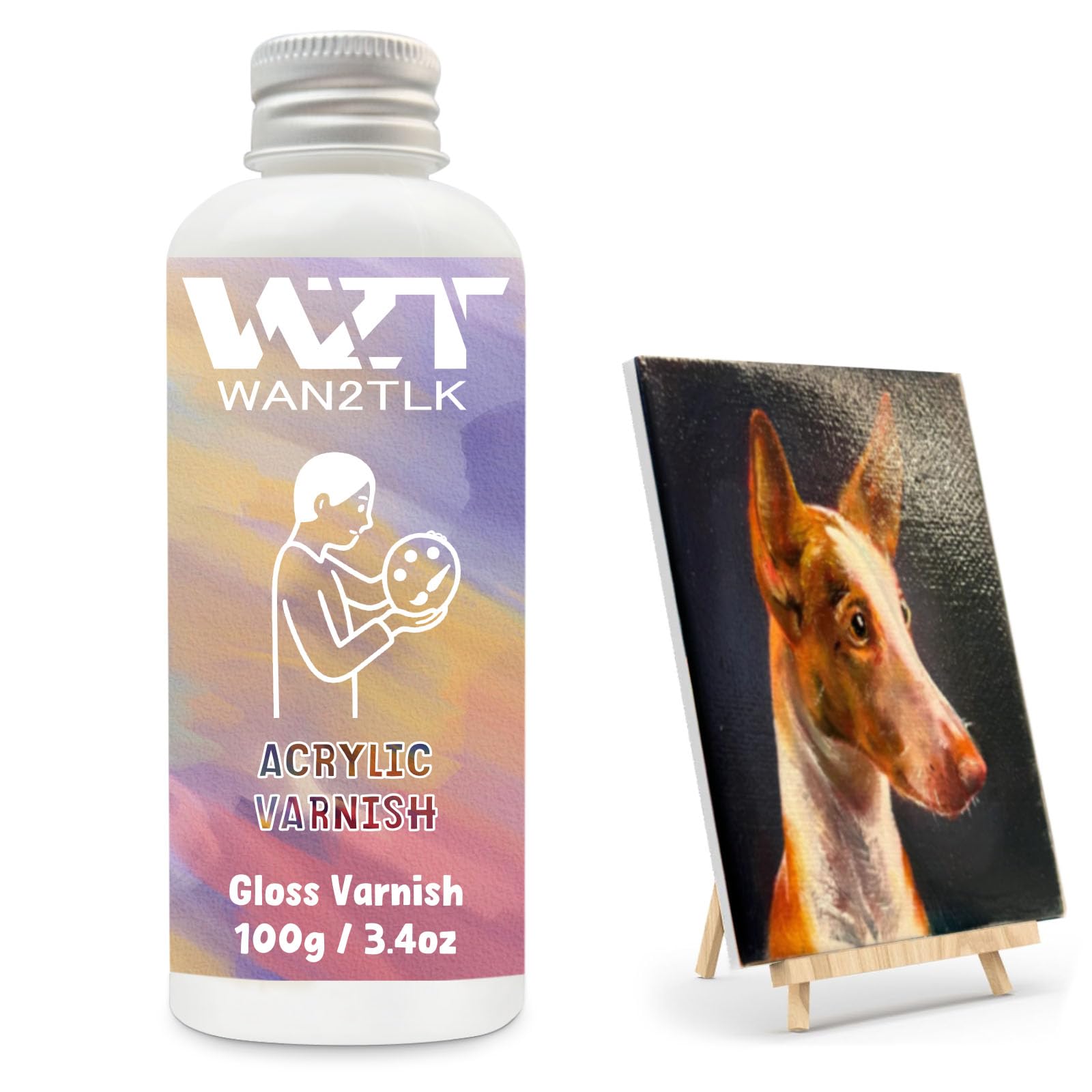 WAN2TLK Protective Gloss Acrylic Varnish 100ml for Artists Canvas Wood Crafts_non-yellowing_sealer_usa_popular