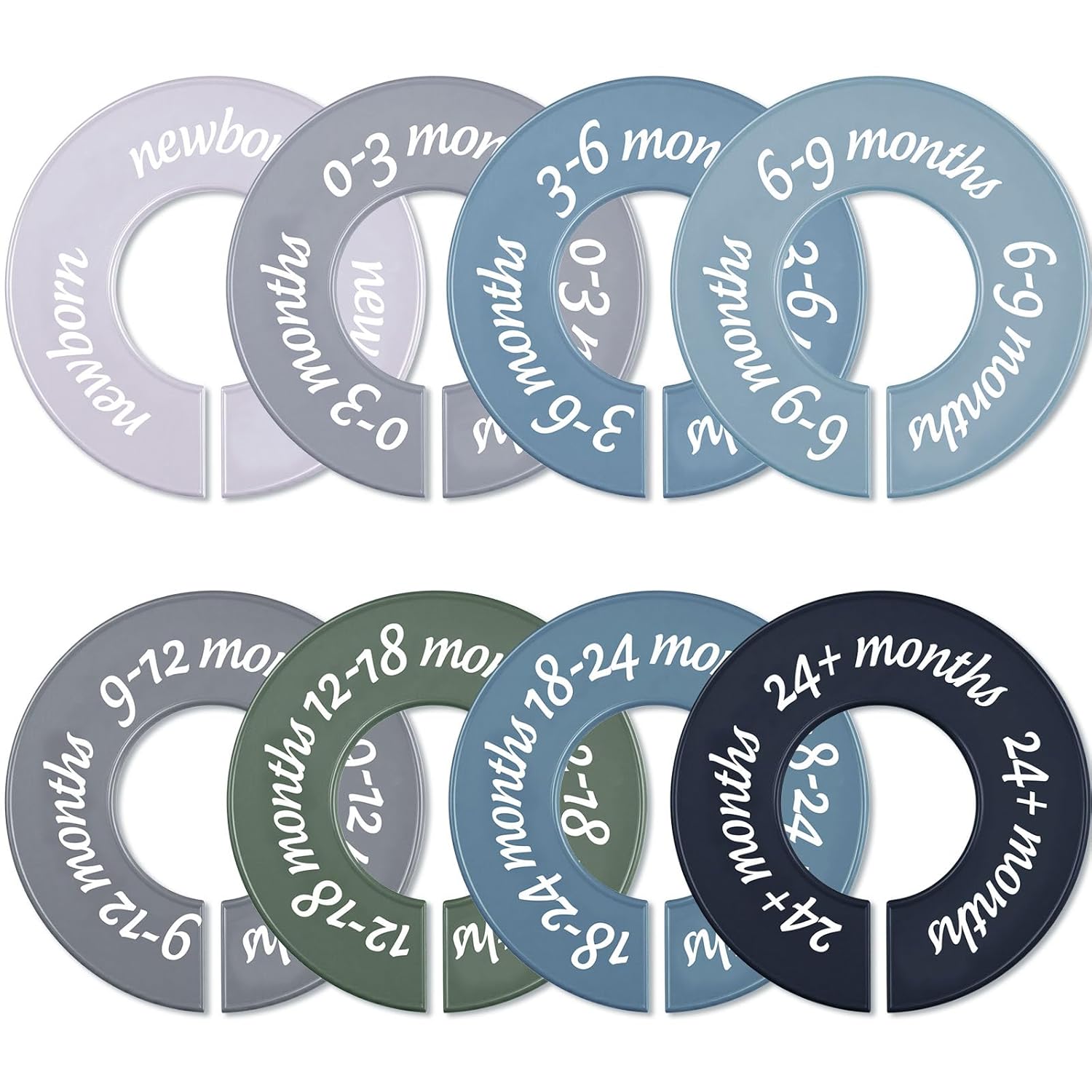 ForraFun 8 Pcs Baby Closet Dividers Unisex Baby Clothes Organizers Clear Labels for Nursery Closet Organizer Decor Nursery