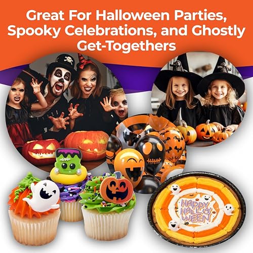 Miniatura 4 de SugarMeLicious Anillos para cupcakes, divertidos adornos espeluznantes para tartas para niños, fiestas de Halloween, suministros de fiesta temática