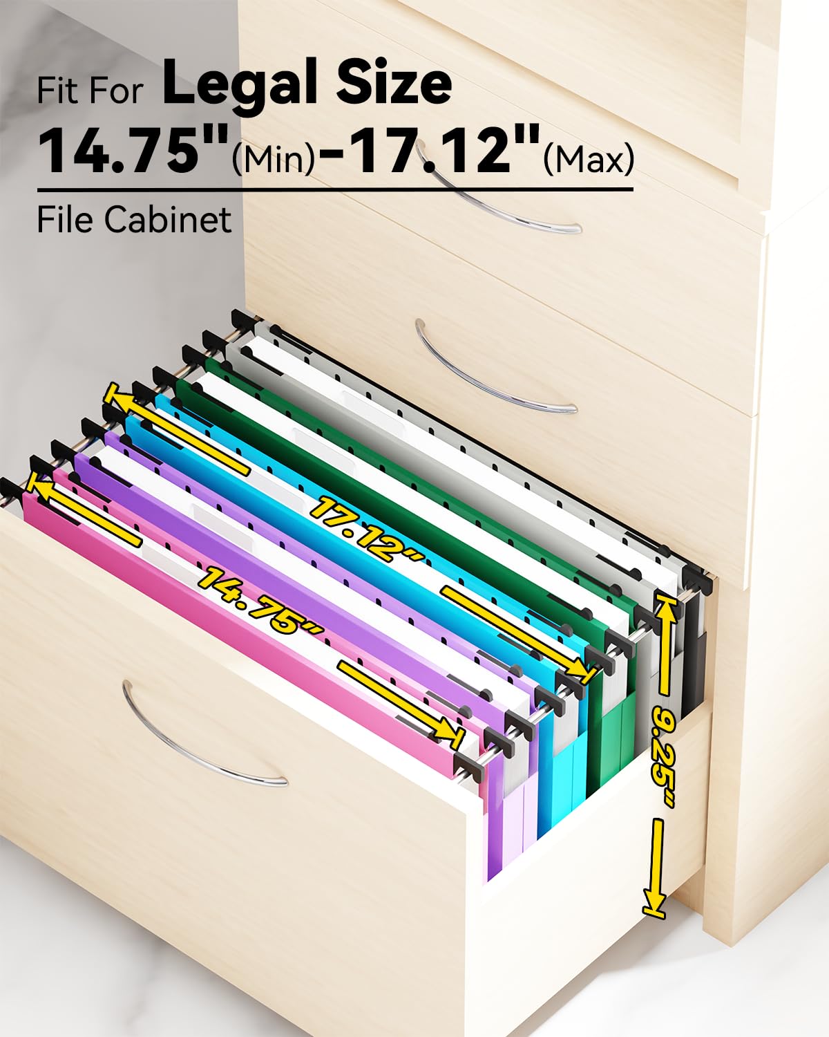 Ansook Cartelle portadocumenti in plastica di dimensioni legali, confezione da 12 cartelle con linguette, resistenti, espandibili da 2,5 cm, organizer per documenti legali da appendere