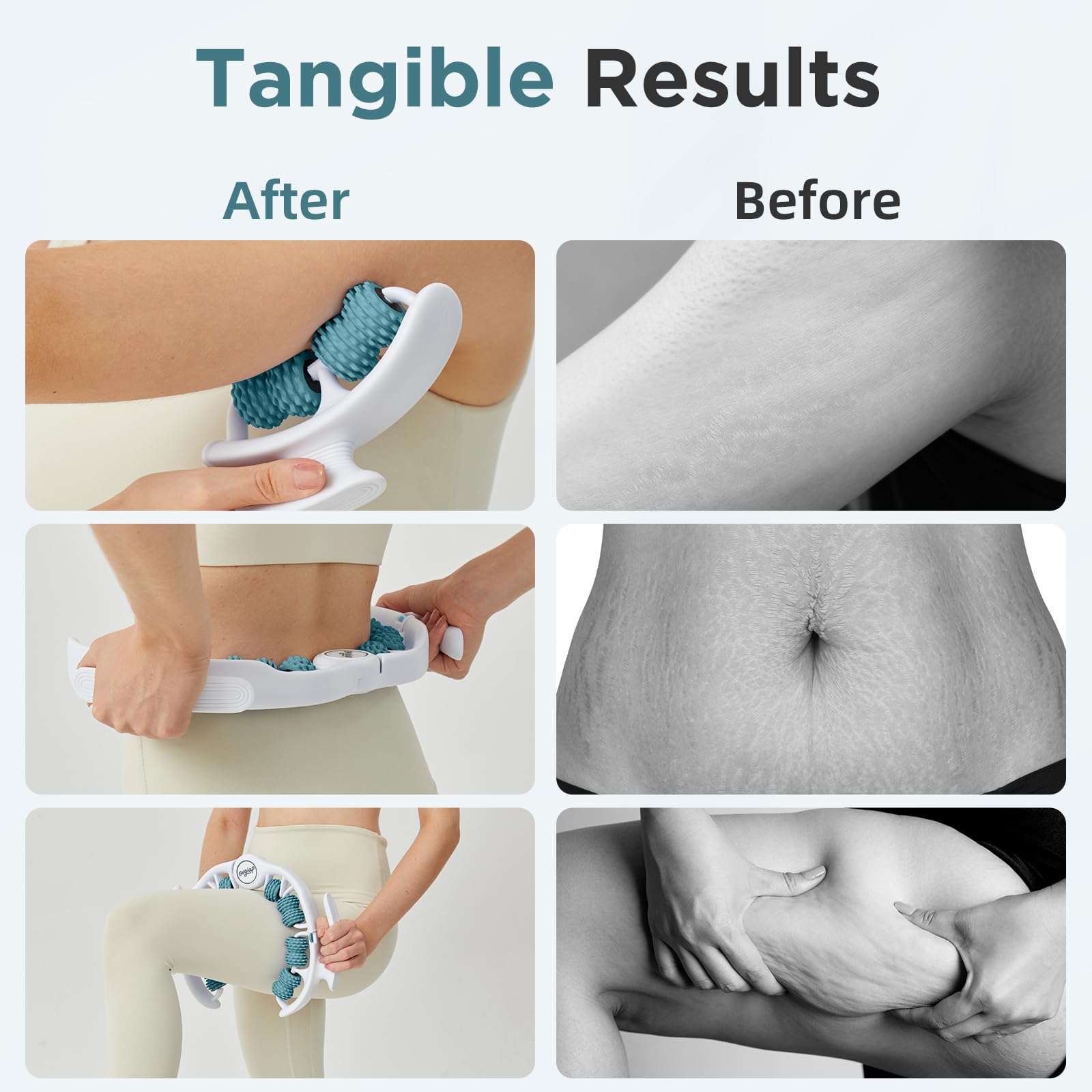 Massaggiatore manuale anticellulite per gambe e cosce, strumento di drenaggio linfatico, blaster portatile per tessuti profondi, per scolpire il corpo e rimuovere la cellulite (verde)