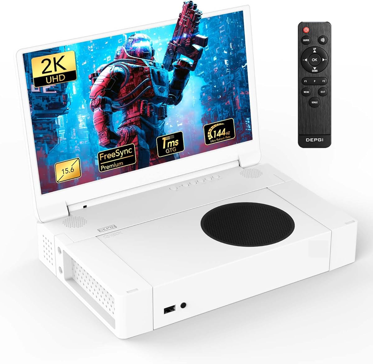 DEPGI 15.6" Portable Monitor for Xbox Series S,144Hz 2K QHD IPS Gaming Monitor for Xbox Series S (Not Included), with HDR AMD FreeSync 2X HDMI for Indoor Outdoor Travel