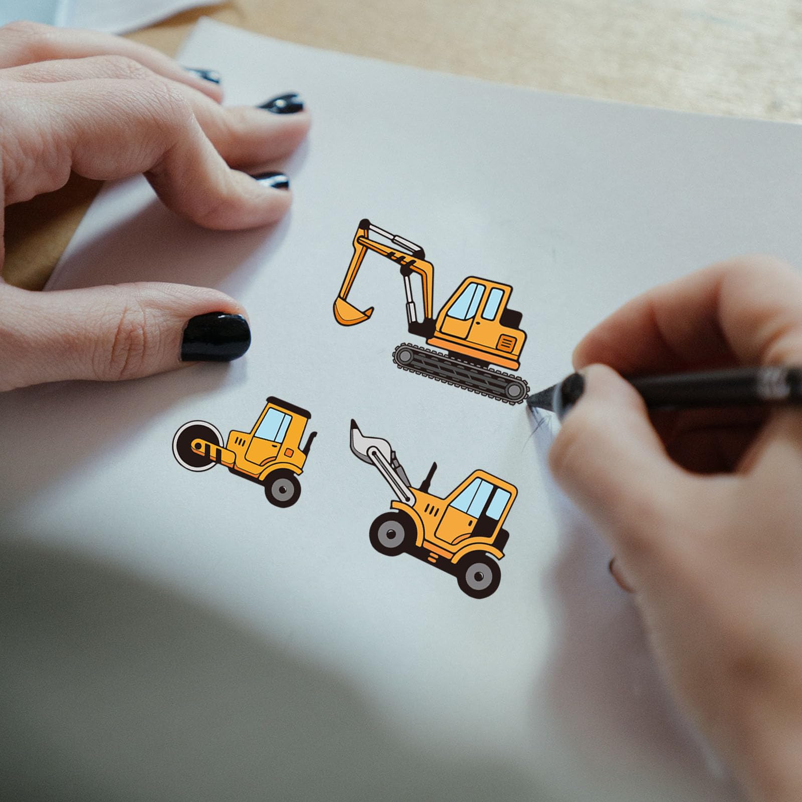 GLOBLELAND Engineering Vehicle Clear Stamps for Card Making Construction Truck and Sign Transparent Silicone Stamps for DIY Scrapbooking Supplies Paper Album Decoration Craft - Image 3