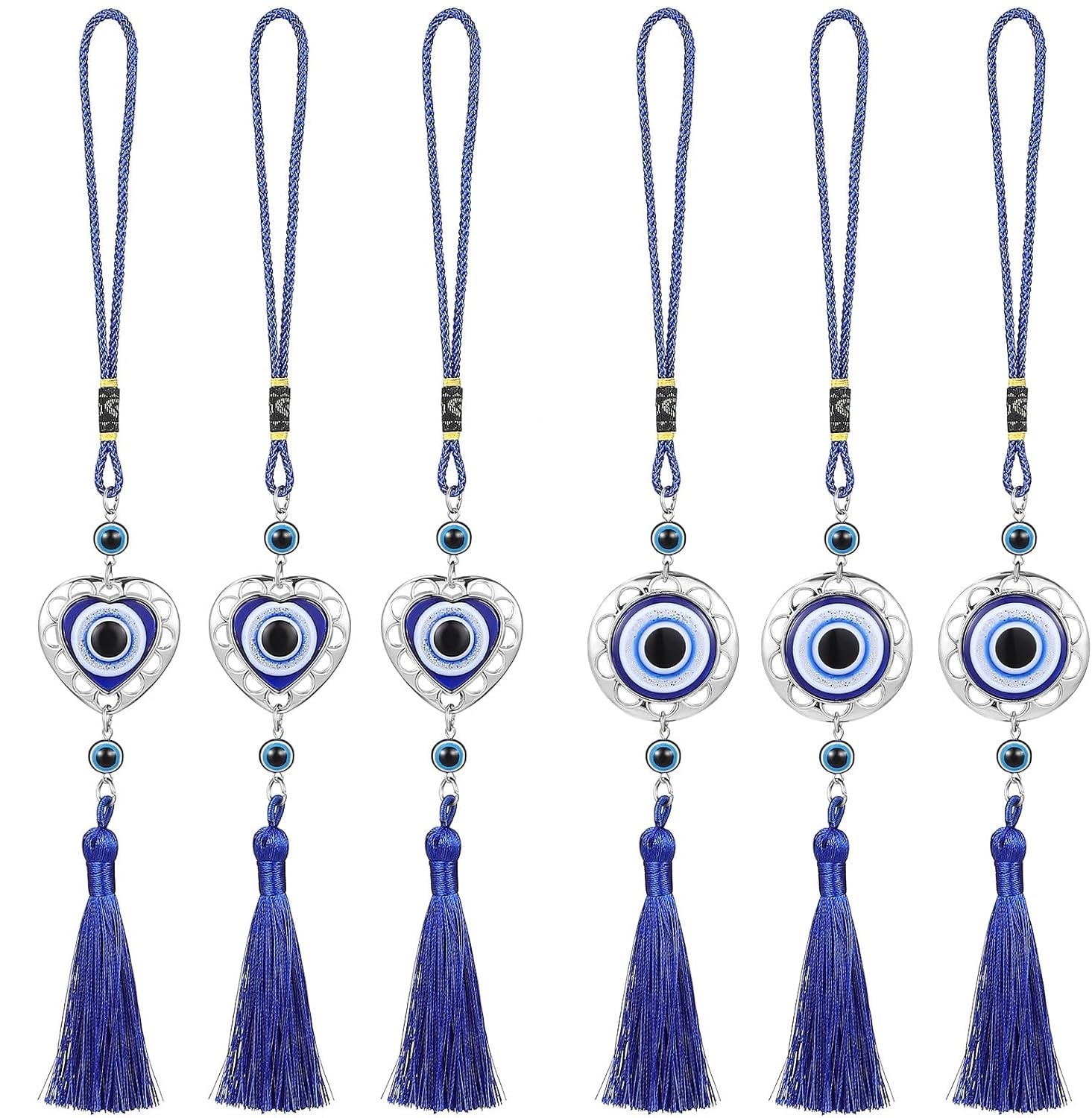 Turkish Evil Eye Charms, Set of 6