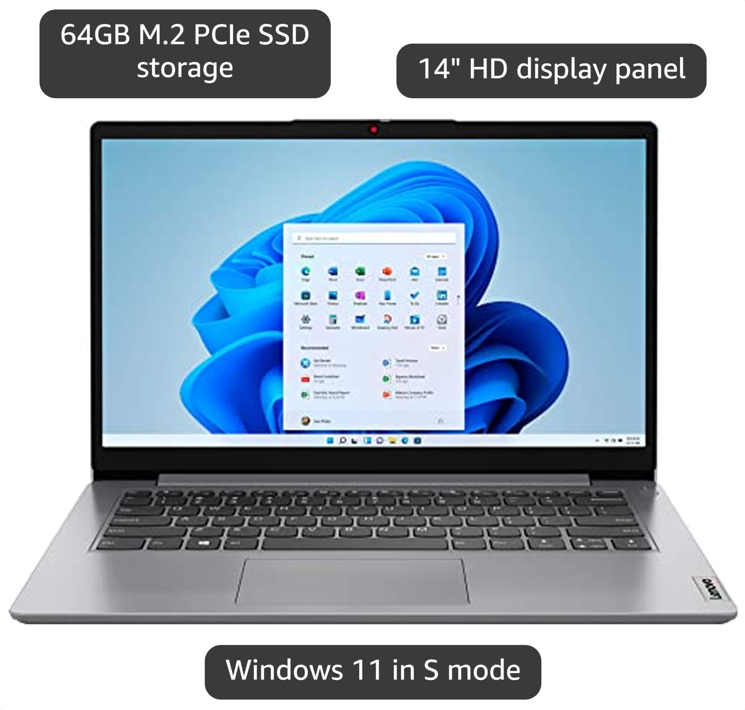 Amazon.com: Lenovo IdeaPad 1 14 Laptop, Intel Celeron N4020, 4GB