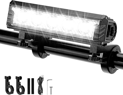 BicycleStore Luz delantera para bicicleta, 5 LED de 2800 lúmenes, luces LED para bicicleta, 6600 mAh, impermeables, luces de bicicleta de carretera