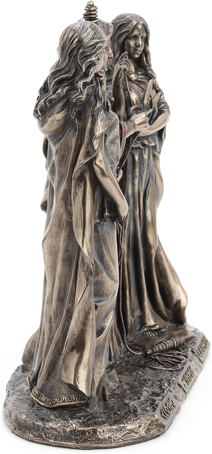 The Three Fates of Destiny Cold Cast Resin Antique Bronze Finish Greek Statue