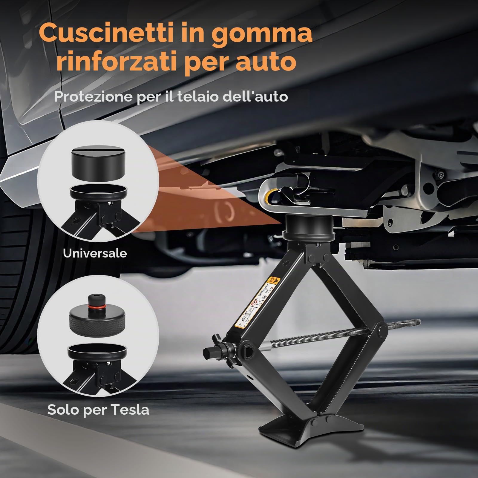 Set jack per forbici per auto da 3 tonnellate con adattatore elettrico per bohrad, include chiave, cuscinetti in gomma, cricchetti e custodia per auto, SUV, MPV
