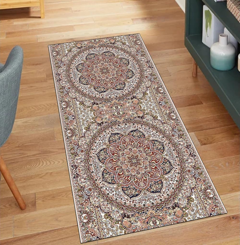 Alfombra por metros larga gris de cocina de estilo vintage lavable 1