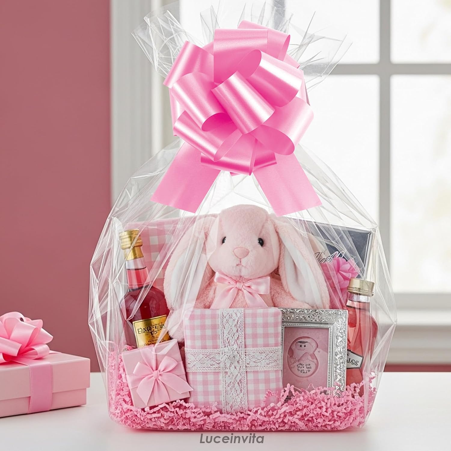 12PCS Light Pink Pull Bows for Gift Wrapping, 6 Inches Gift Bow for Baskets Christmas Presents Flower Bouquet Birthday Party Wedding Ribbon Bows (Light Pink) - Image 2