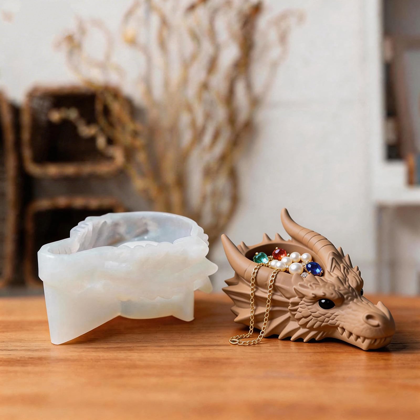 Stabile stampo in silicone a forma di drago 3D con motivo a drago
