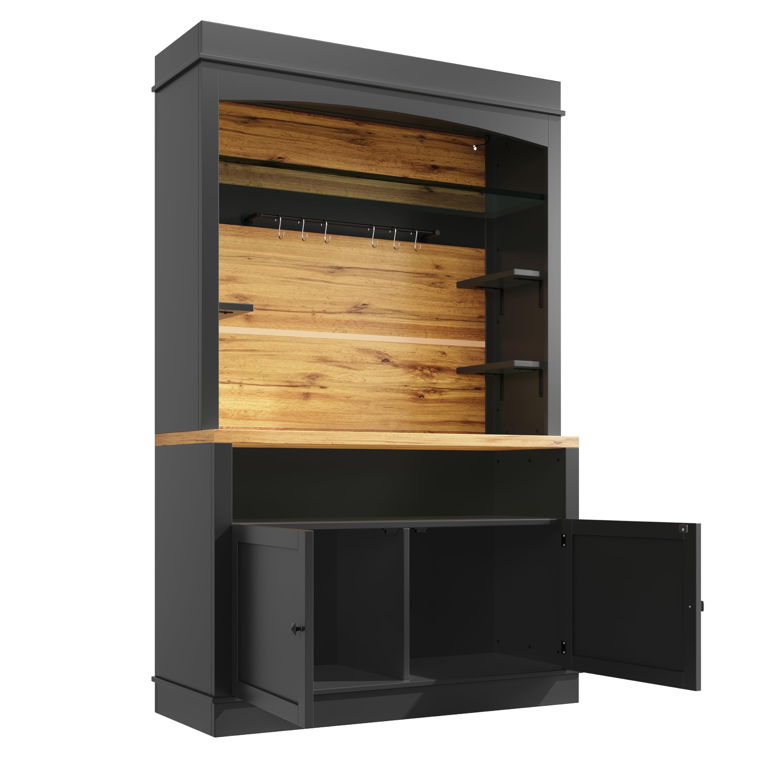 Kebnor Armario de cocina alto (107 x 43 x 184 cm), color negro (107 x 43 x 184 cm)