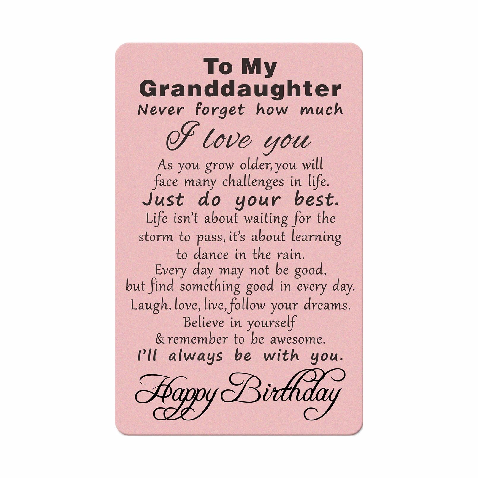 TANWIH Granddaughter Birthday Cards, Happy Birthday Granddaughter, Inspirational Gift for Granddaughter Birthday