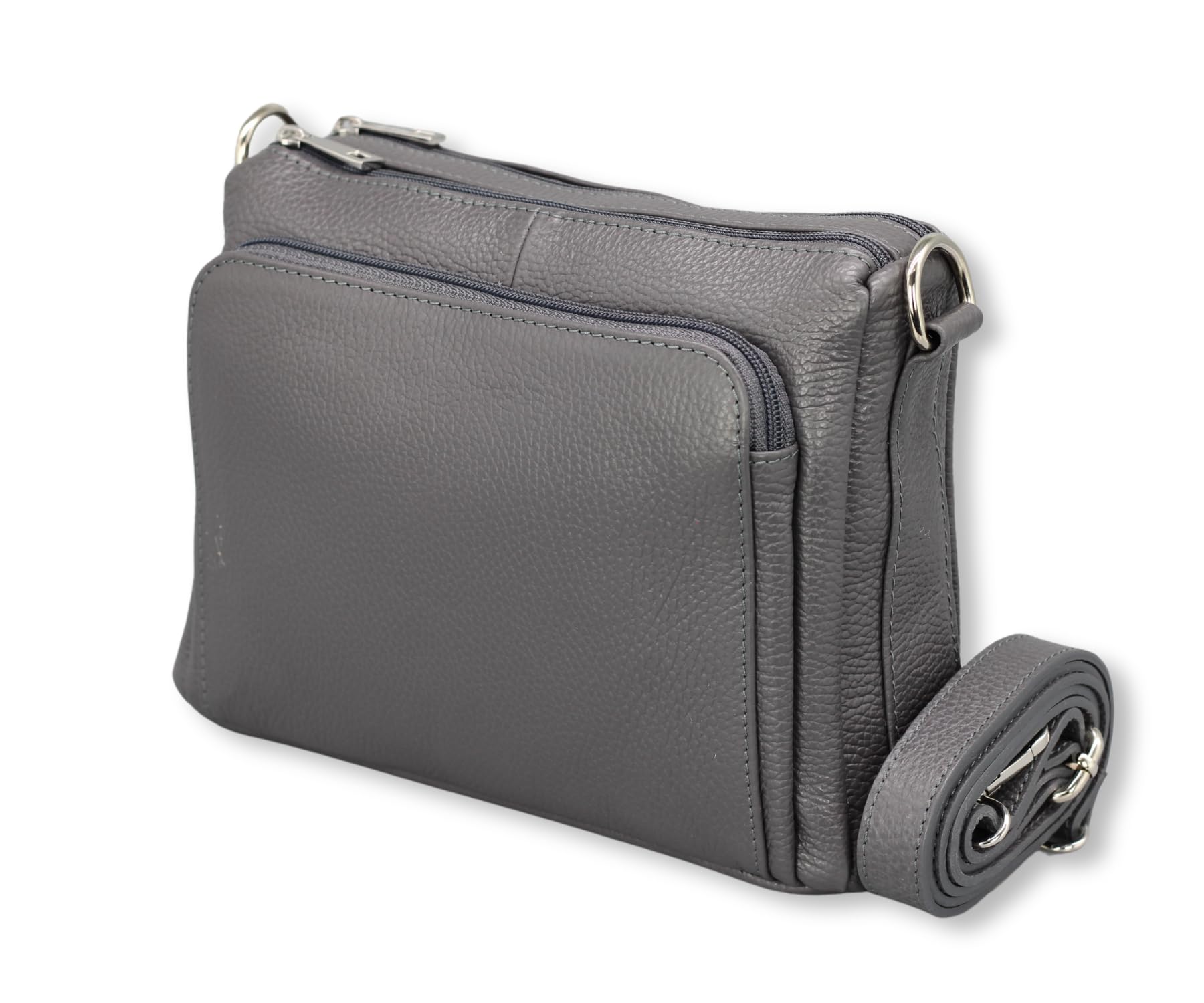 Adel Bags Becky Damen Umhängetasche Echtleder Handgefertigt Crossbody Bag | Damen Schultertasche mit Ledergurt & gemustertem Riemen, Echtes Leder, 5 Fächer, Wasserabweisend, Made in Italy