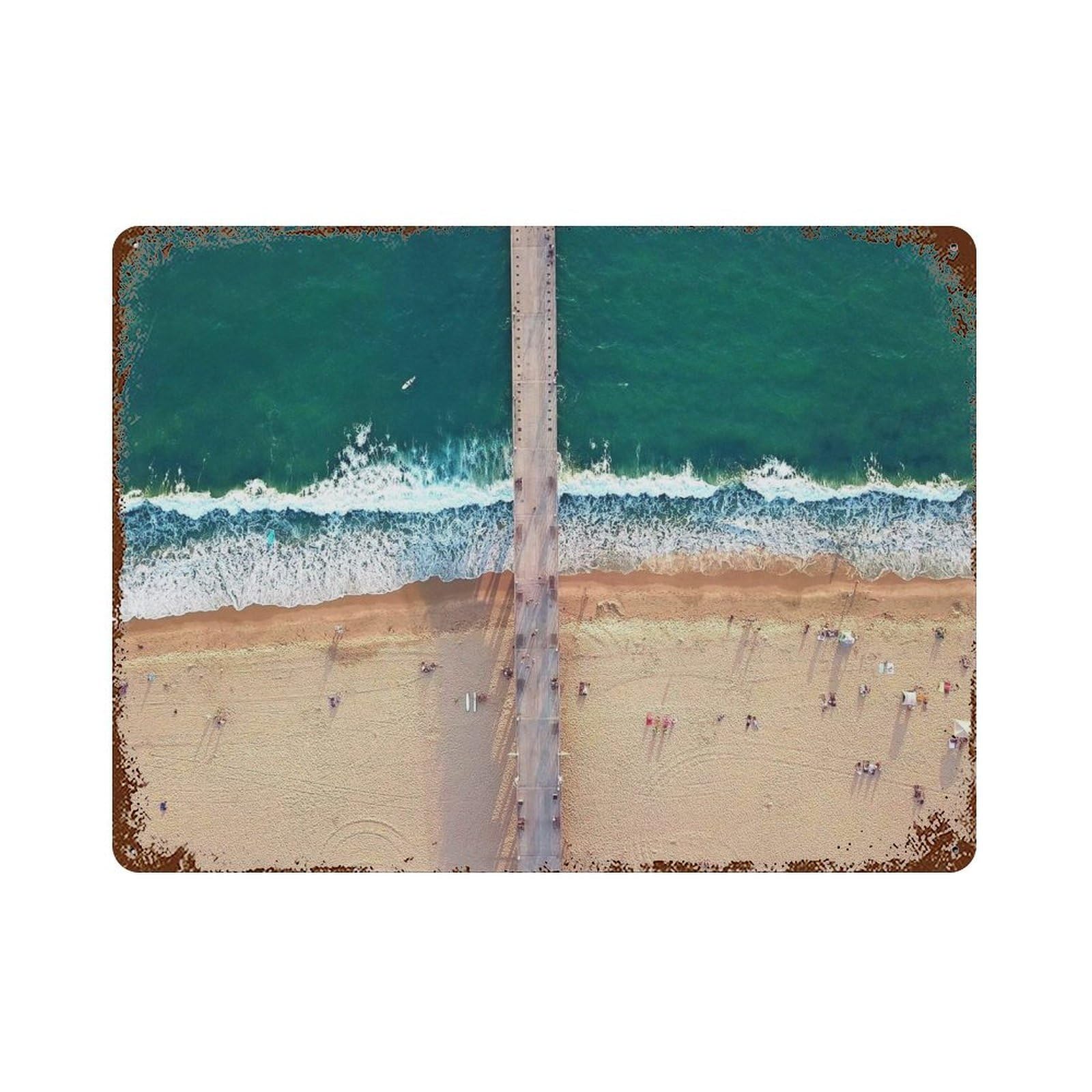 xiaoxiaoshen Real Photo Hermosa Beach Decor California Wall Decor Art Metal Tin Poster Modern Home Decor Art Home Bar Shop Decorations Vintage Sign 30x40cm