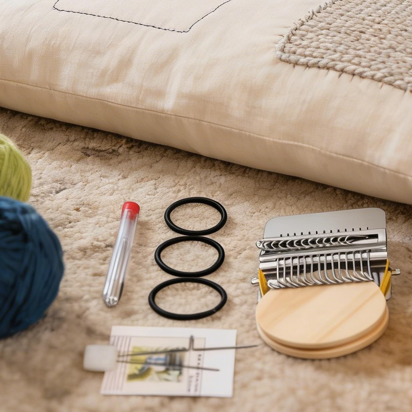 Kit de parches de punto PatchMaker 2.0, telar de zurcir portátil para principiantes, herramienta de tejido de patchworks para reparación de costura rápida en calcetines, ropa y jeans, ganchos 10/21/28