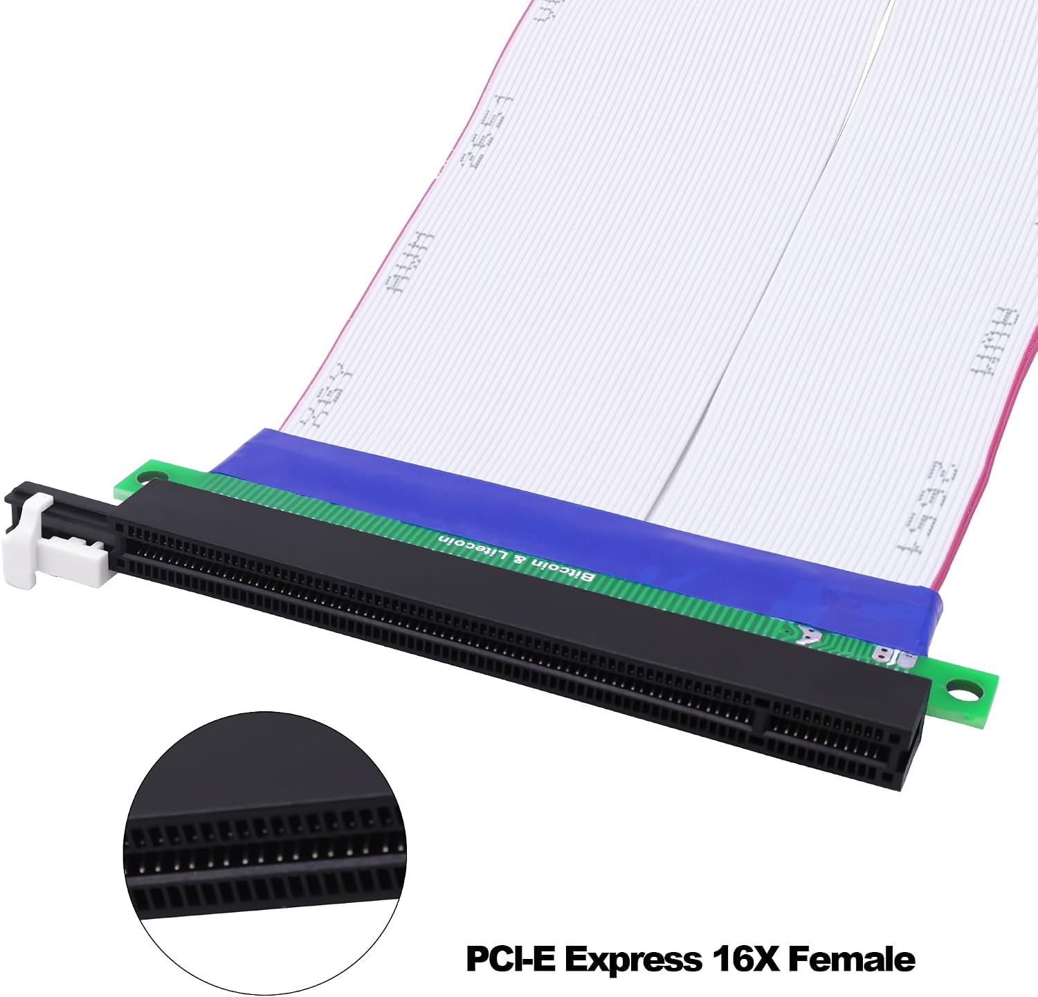 PCI-E Express X16 Extension Cable PCI-E 16X Riser Card Motherboard Graphics Card Extension Cable High Speed Express 16X Slot Flex Ribbon Male Female GPU Adapter Cable-20CM