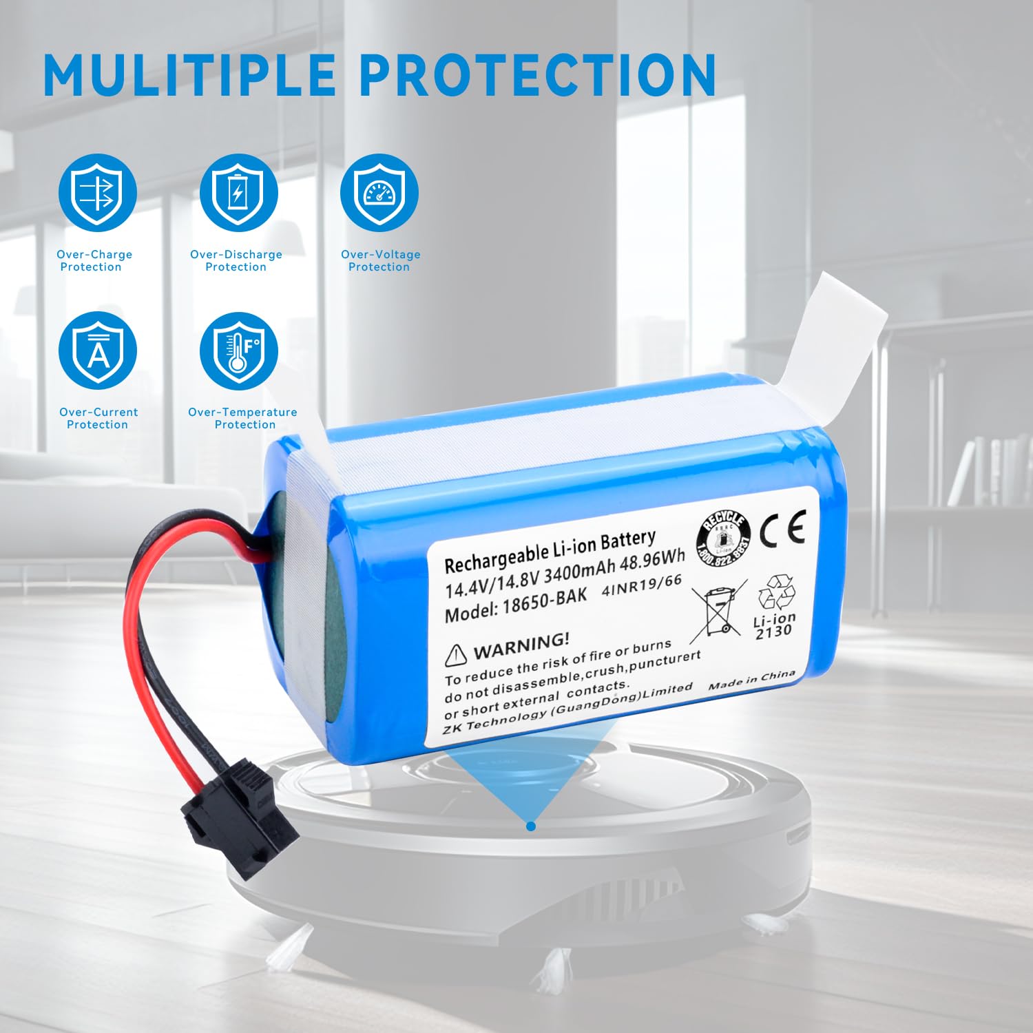 Voltière 14.4V 4500 mAh Pro Batterij Geschikt voor iRobot Roomba 500 Voltière 14.4V 4500 mAh Pro Batterij Geschikt voor iRobot Roomba 500