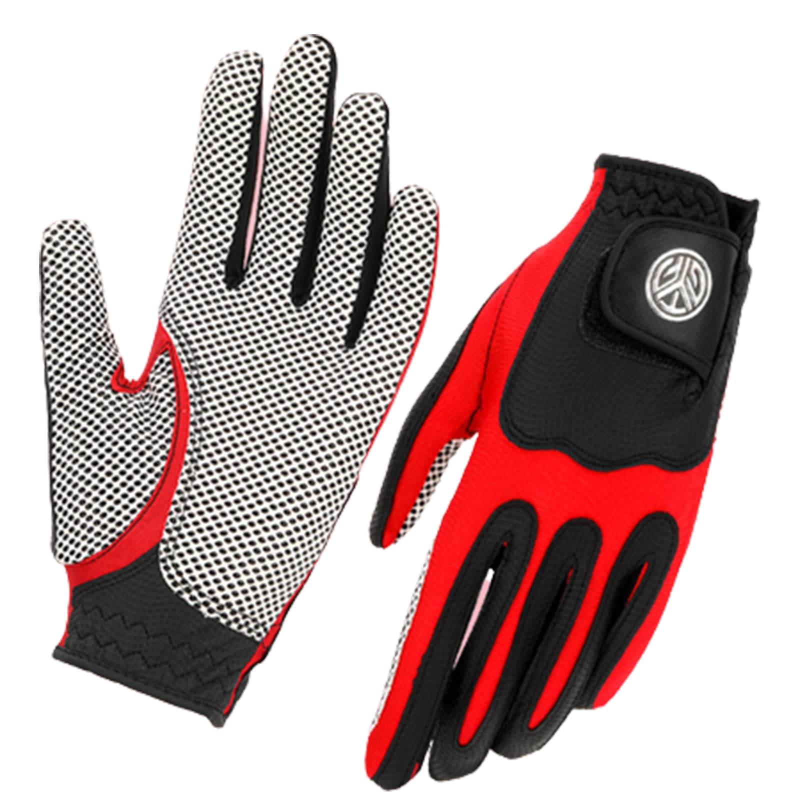1 Paar Damen-Golfhandschuhe, Weiches, Atmungsaktives PU-Leder mit Rutschfesten Partikeln, Verschleißfest, Waschbar, Outdoor-Sport, Golfzubehör,Black,XL(Length19.5cm)
