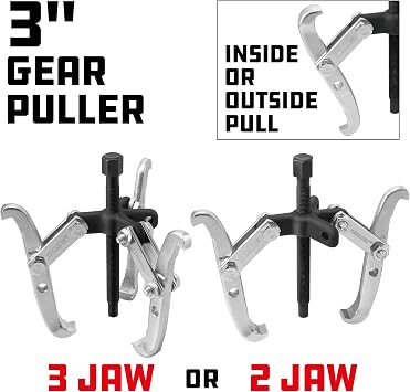 Powerbuilt 648490 Gear Puller with 3-Way Reversible Jaw