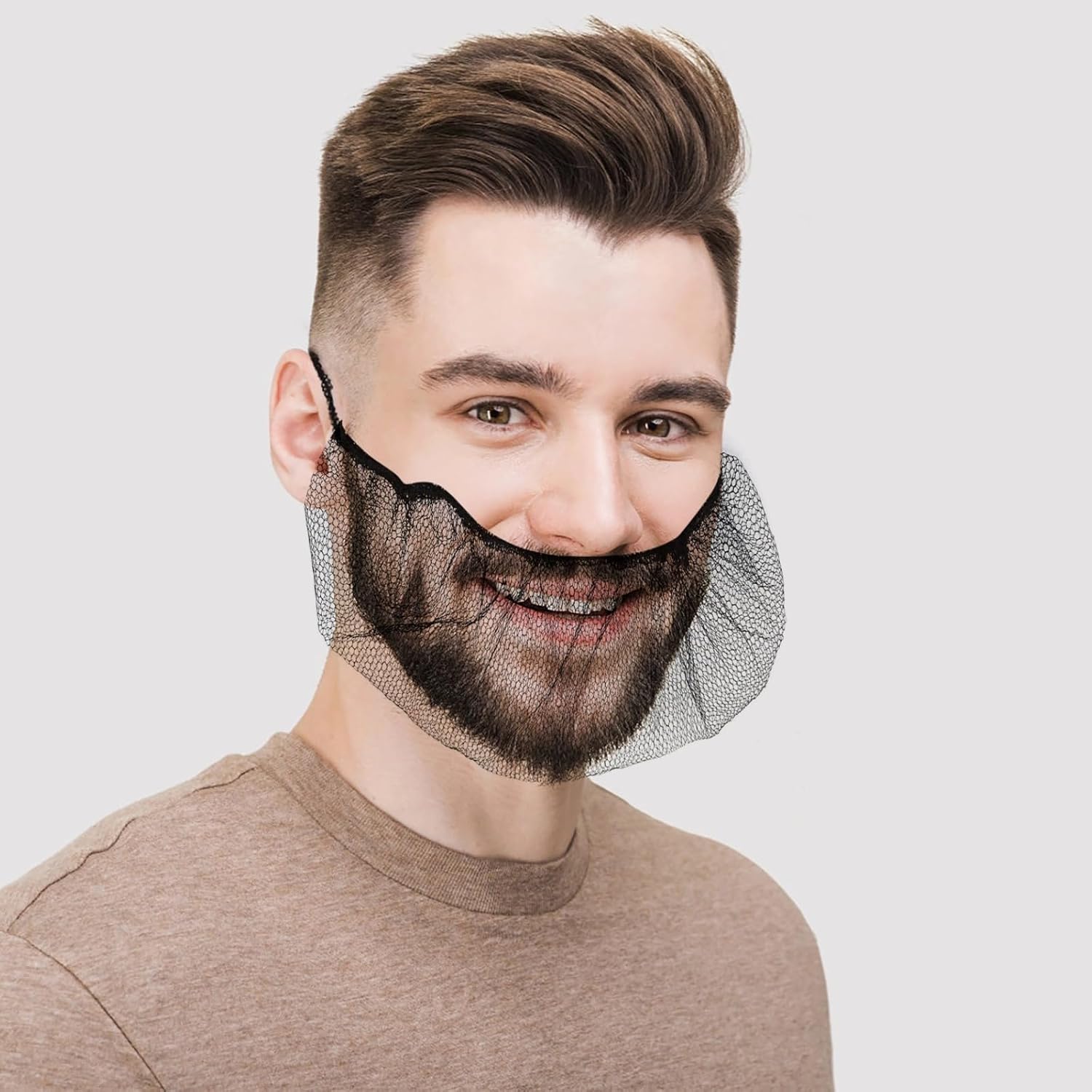 Generic 300 Pcs Disposable Beard Nets, Elastic Band Comfort, Breathable Beard Covers for Men, Food Service Mesh Beard Guards