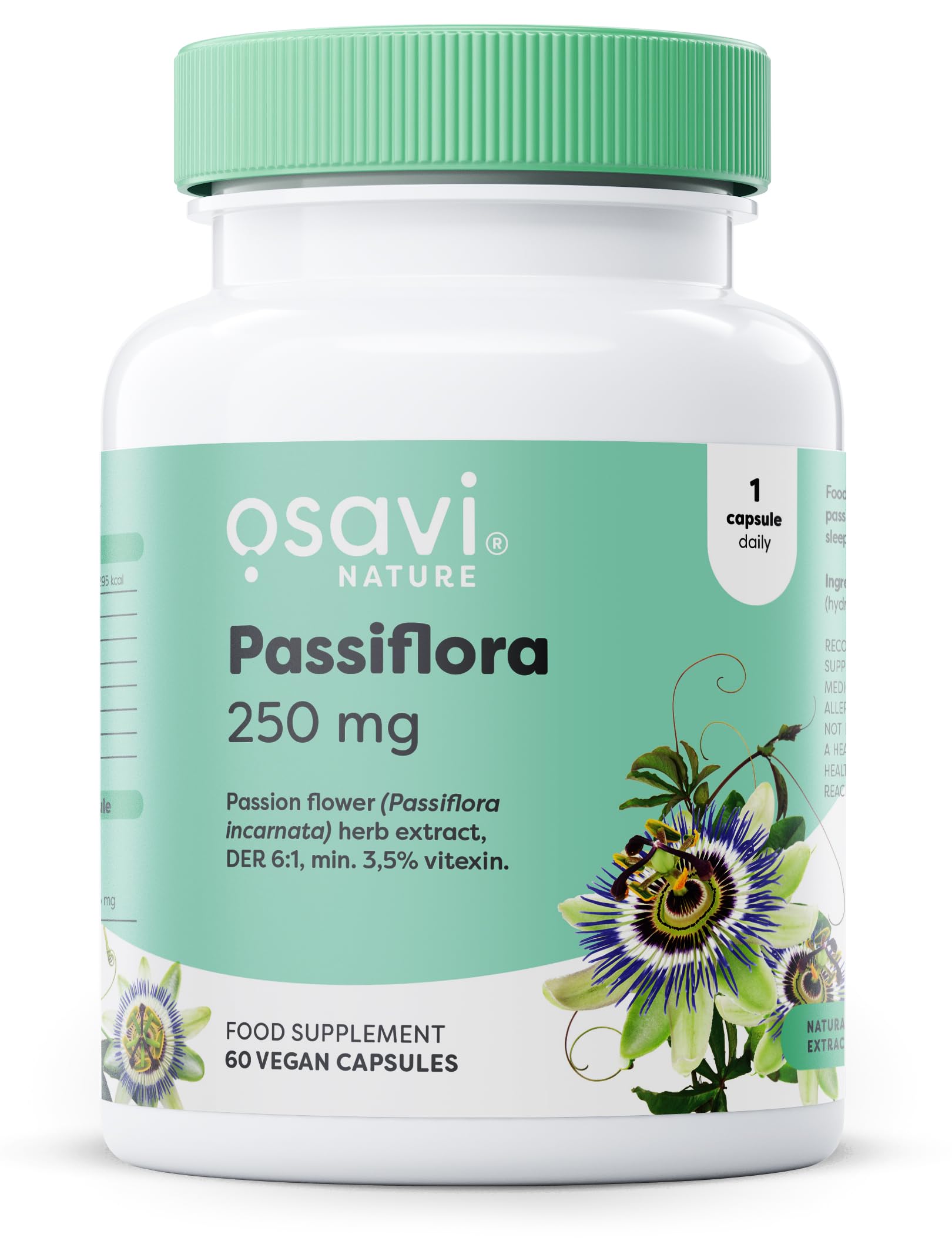 Osavi Passiflora 250 mg – 60 Vegan Capsules | Standardized Passion Flower Extract for Relaxation & Sleep Support | Helps with Mental Tension & Anxiousness
