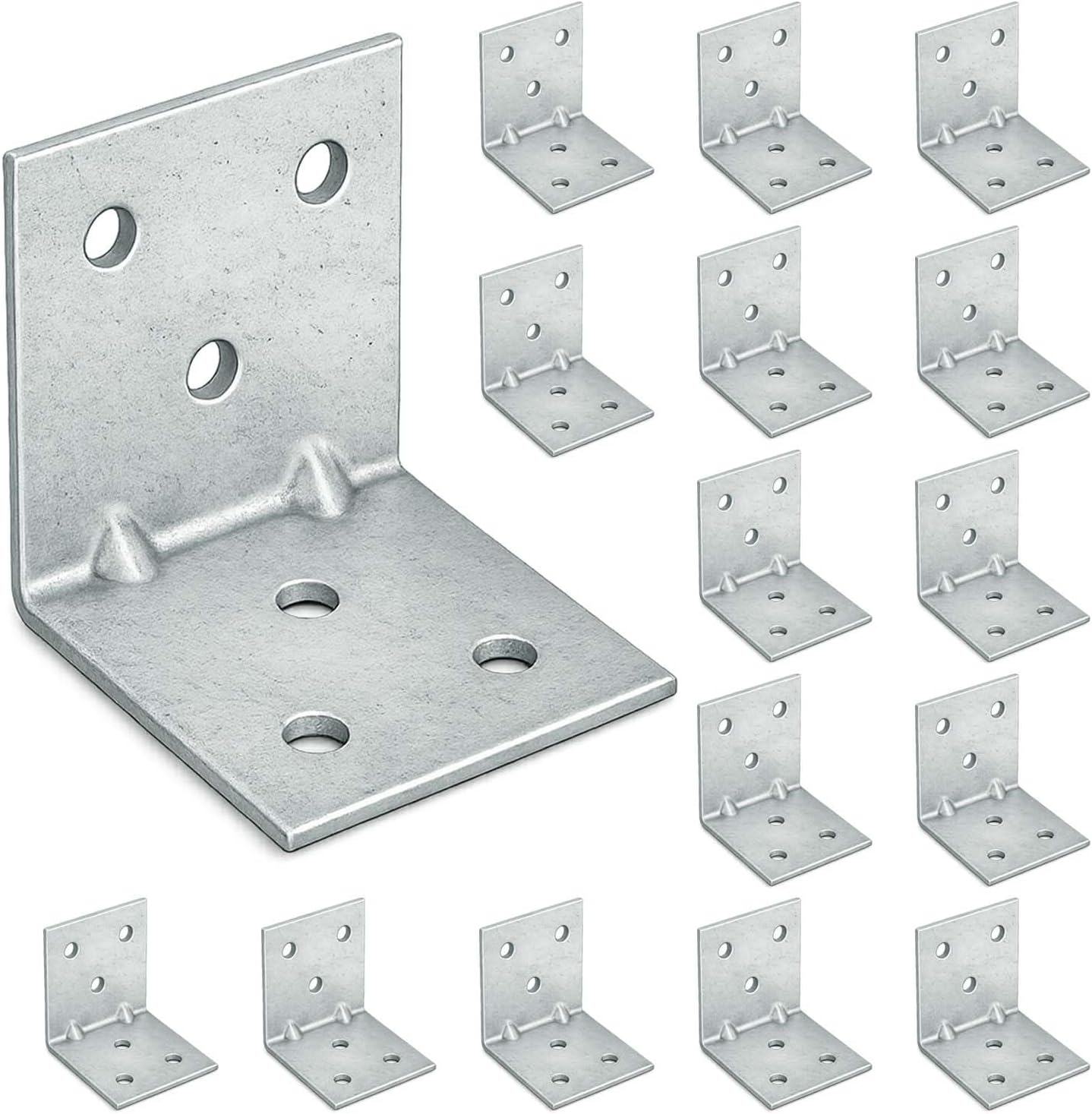 15 x Corner Brackets (40 x 40 x 40) Angle Reinforced Metal Braces Wood Timber Galvanised Steel Sheet Connecting Joining Fixing L Repair Connector