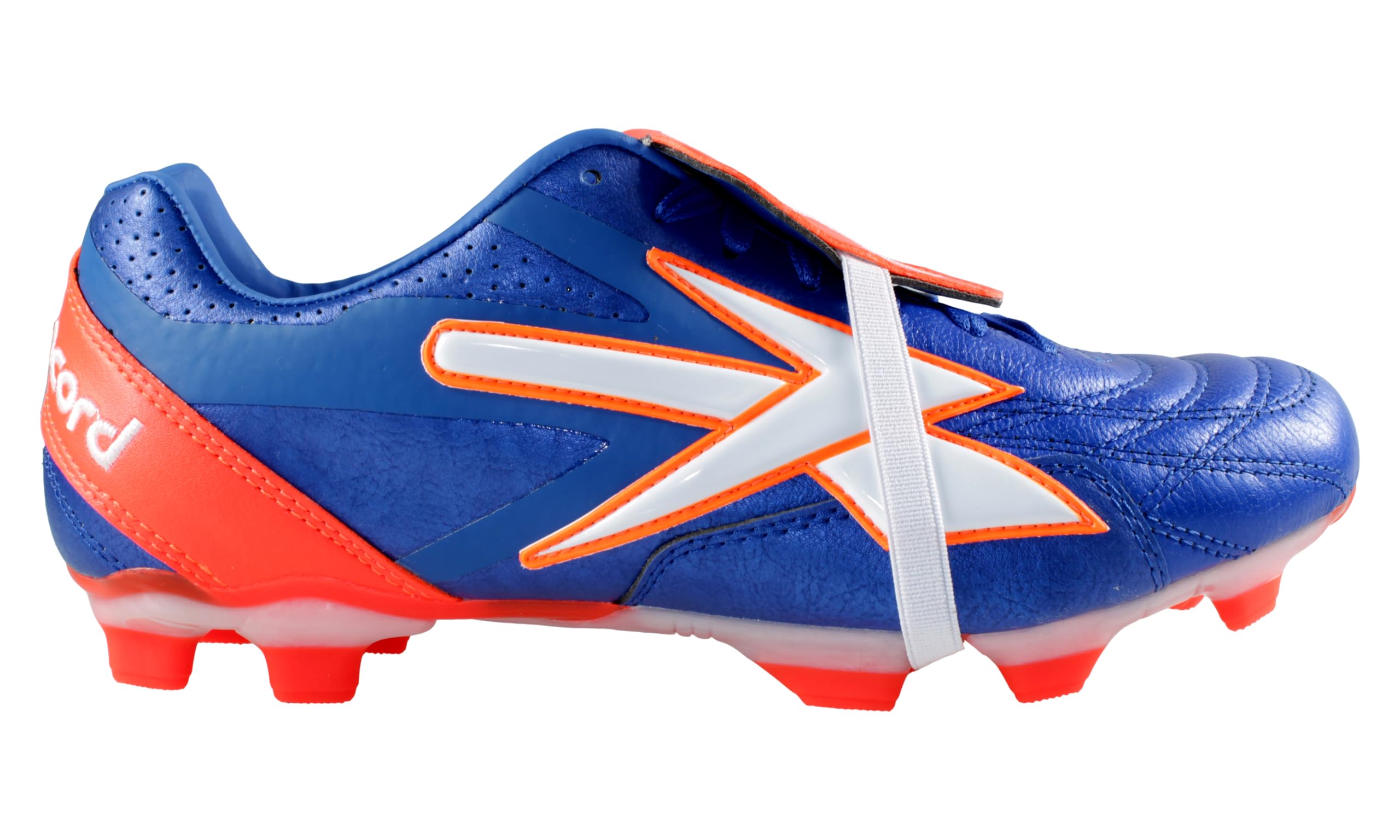 Men Soccer Cleats Concord S222CA Authentic Leather Firm Ground Made in Mexico Royal/Orange (Blue/Orange, US Footwear Size System, Adult, Men, Numeric, Medium, 10)