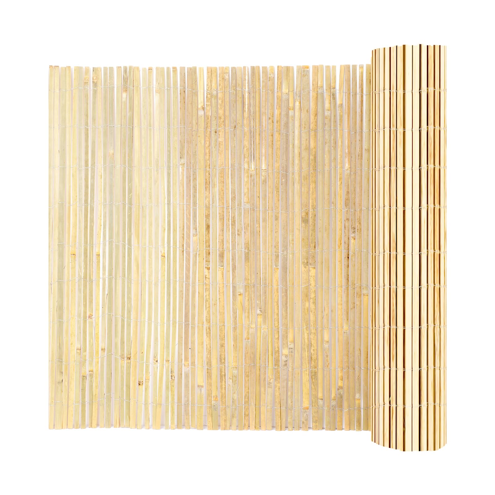Photo 1 of VEVOR Natural Bamboo Privacy Fence Screen, Eco-Friendly Decorative Bamboo Slat Fence, 6 ft H x 16 ft L Panel, for Garden, Backyard, Balcony, Patio, Pool Side
