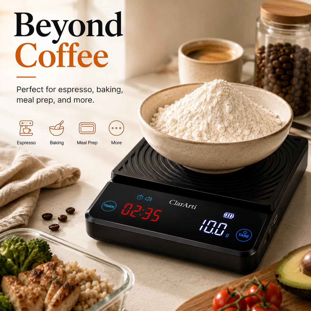 Báscula electrónica de café