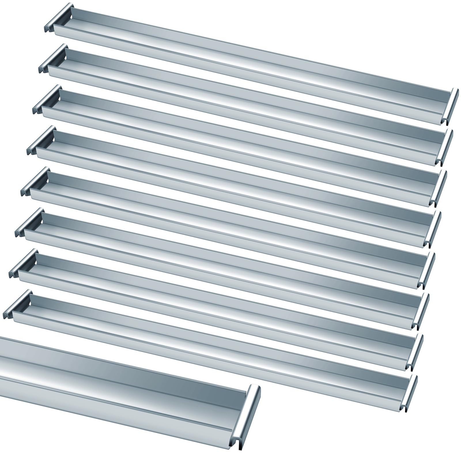 Dinifee 8 Pack Front-to-Back File Drawer Rails for Hanging File Cabinet Drawer Inside Bar Rails Cabinet Parts (Silver)