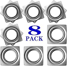 8Pack Lazy Susan Hardware, 4INCH Square Rotating Bearing Plate, 300lbs Capacity Lazy Susan Turntable Bearing for for Serving Trays, Kitchen Storage Racks, Craft Table, Zinc Plated Steel Swivel Plate