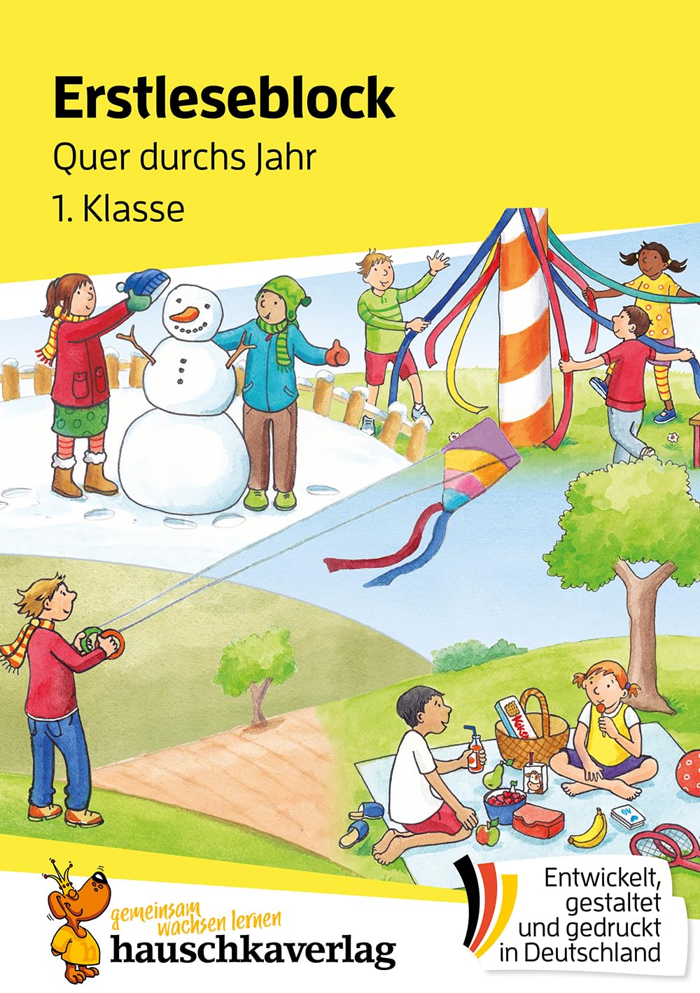 Erstleseblock - Quer durchs Jahr, A5-Block: Übungsblock für die Grundschule, 1. und 2. Klasse: Leserätsel, Leseübungen, spielend Lesen lernen: 506