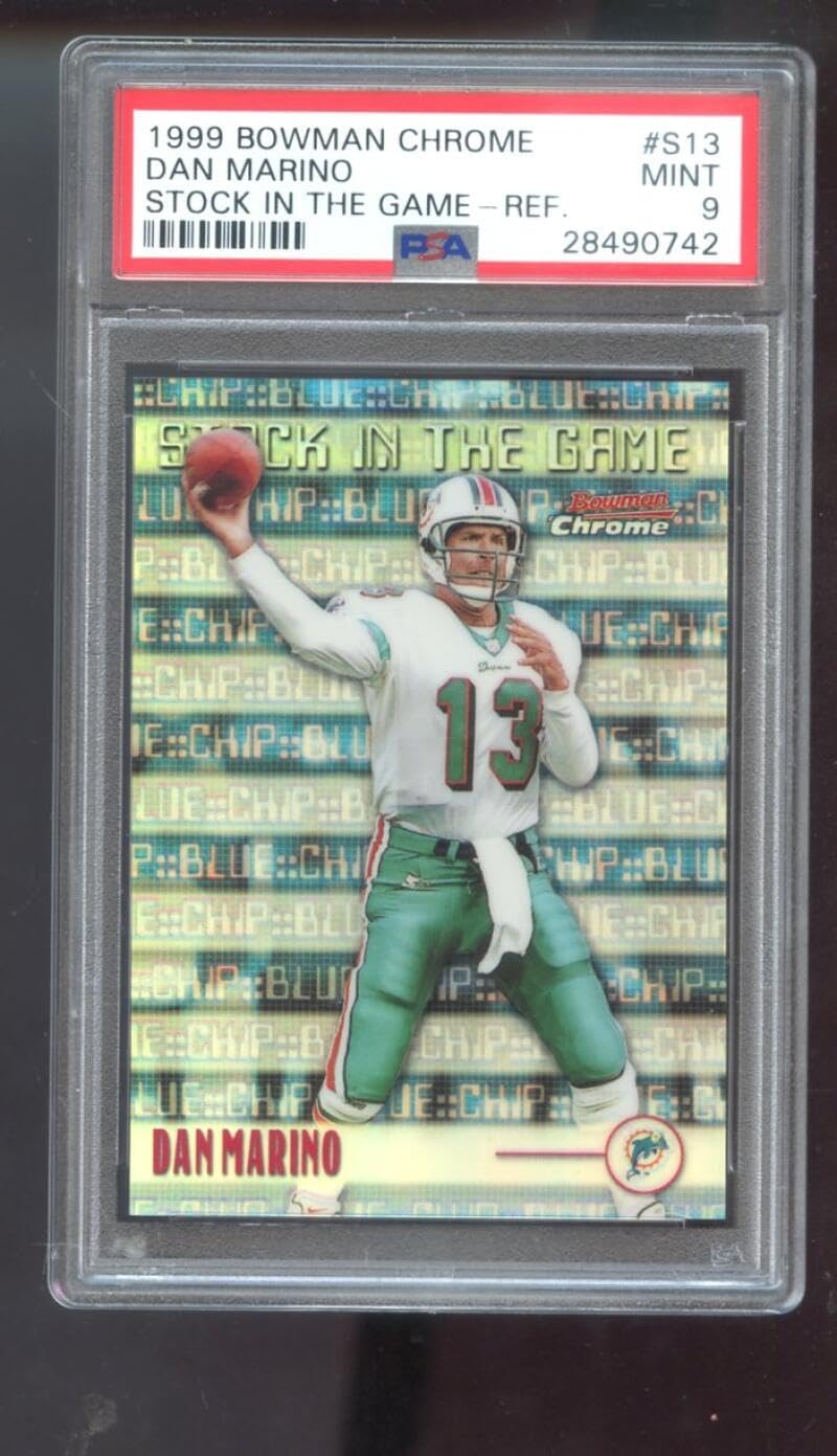 1999 Bowman Chrome Stock In The Game REFRACTOR #S13 Dan Marino PSA 9 Graded Football Card NFL Miami Dolphins