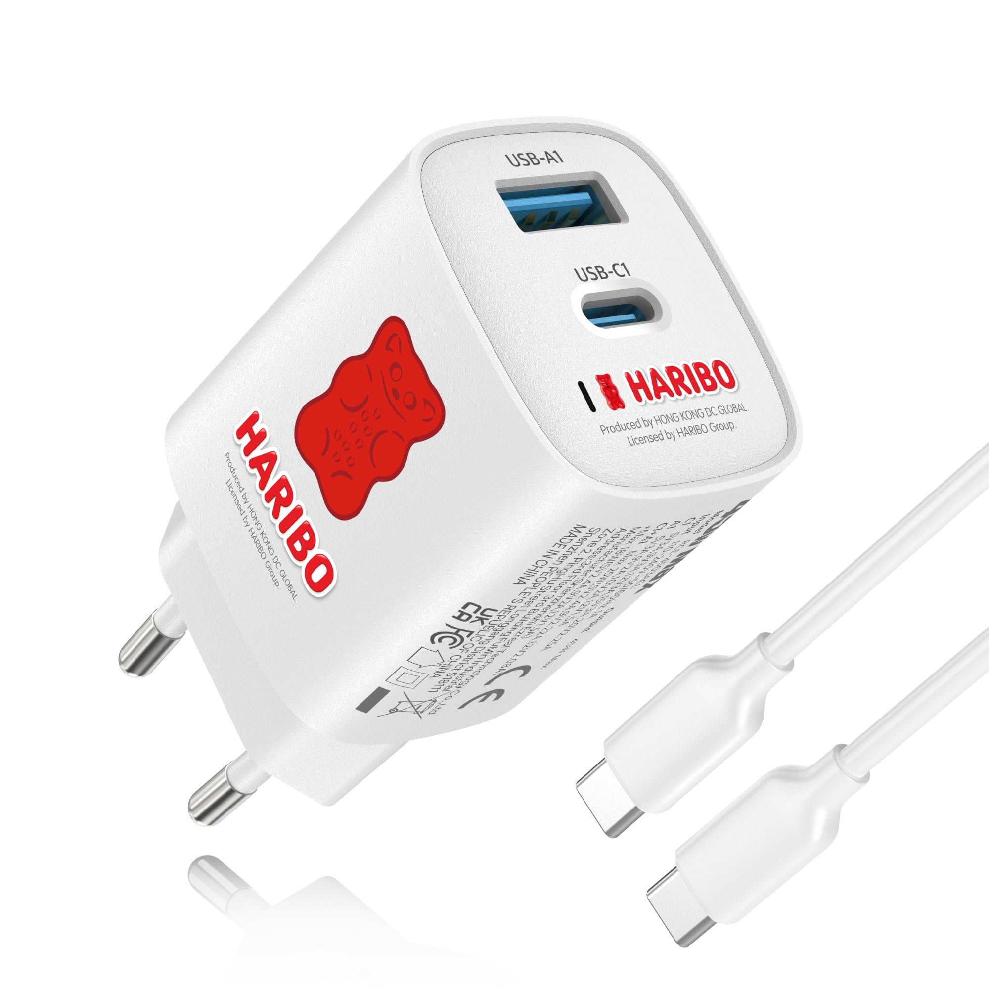 Haribo 45W USB C Ladegerät, 2-Port Schnellladegerät