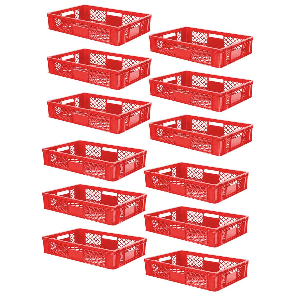 5x Eurobehälter Durchbrochen/Stapelkorb, Lebensmittelecht, LxBxH 600 X