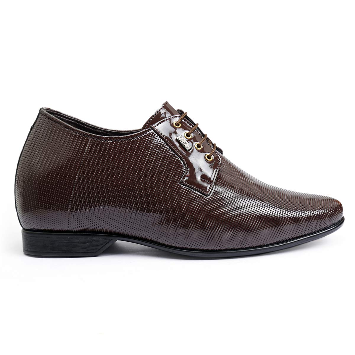 yuvrato baxi Men's 3.5 Inch Hidden Height Increasing Synthetic Patent Leather Material Formal Lace-Up Shoes.-picture-19