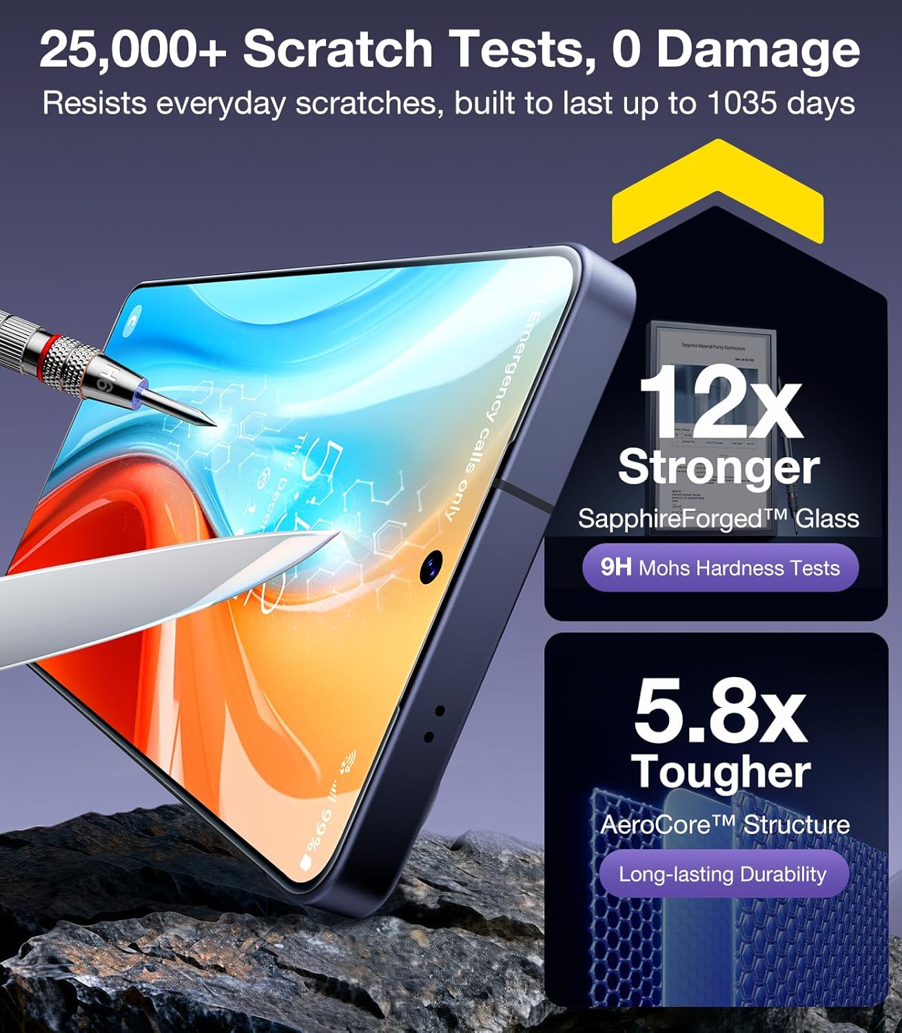 UltraGlass TOP 9H+ Armor for Samsung Galaxy S26 Ultra Screen Protector [NO.1 Military Grade Protection] for Samsung 26 Ultra Screen Protector Tempered Glass S26ultra, Phone Case Fit, 2 Pack