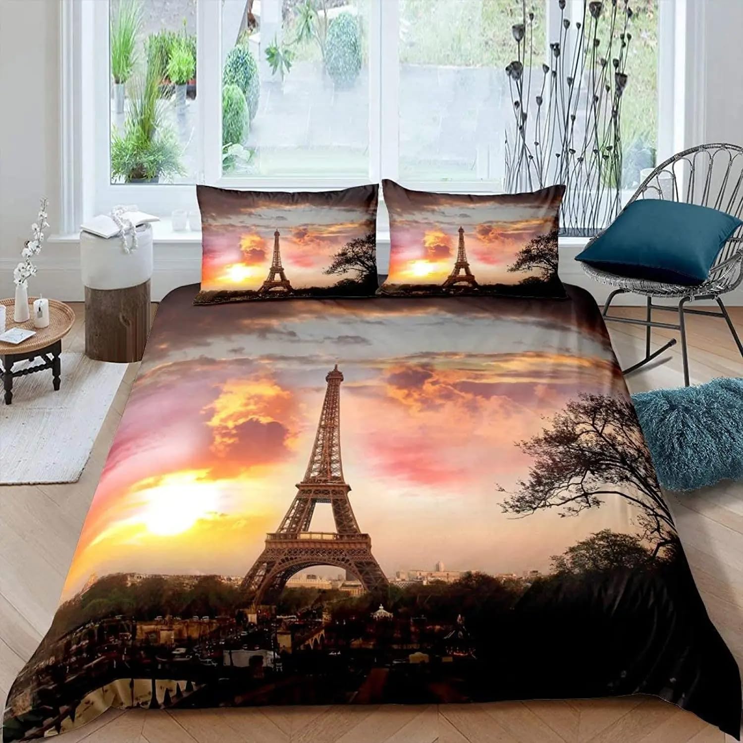 Housse de couette 240 x 260 cm fermeture éclair pour enfiler votre parure