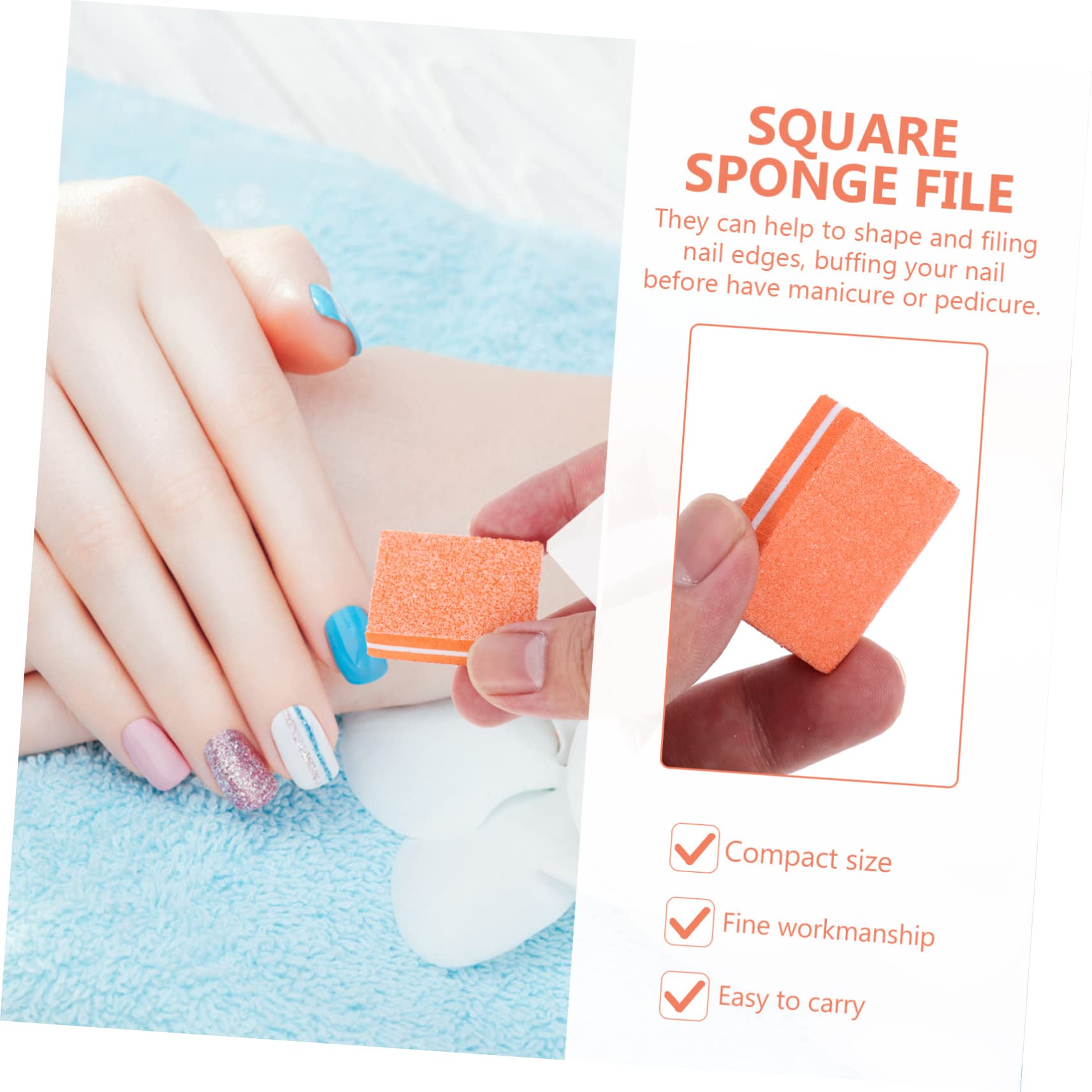 Healvian 200piezas Limaduras De Esponja Para Uñas Mini Bloques Pulidores Para Manicura y Pedicura Salones