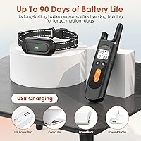 Vista 6 de Yawpet Collar de choque para perro con control remoto, collar E impermeable recargable con rango de 1600 pies, 3 modos de entrenamiento y bloqueo