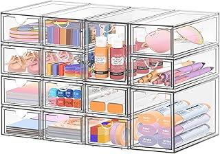 Schreibtisch-Organizer mit 14 Schubladen, ToyaJeco Acryl stapelbar Desktop Lagerung Schubladen Make-up-Organisator, Clear Craft Storage Box Schränke für Büro Eitelkeit Arbeitsplatte Bad Schlafzimmer